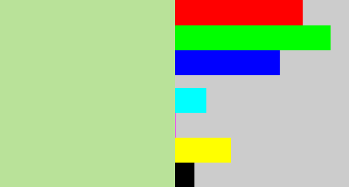 Hex color #b9e299 - light grey green
