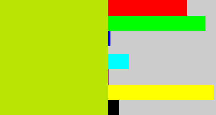 Hex color #b9e504 - chartreuse