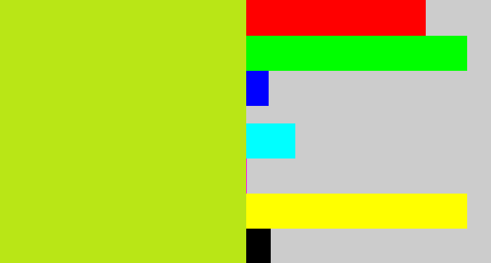 Hex color #b9e616 - yellowish green