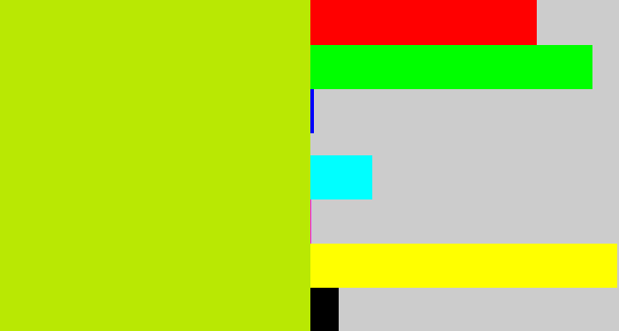 Hex color #b9e803 - chartreuse