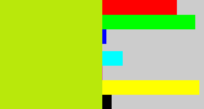 Hex color #b9e80b - yellowgreen