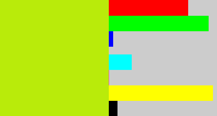 Hex color #b9eb0a - yellowgreen