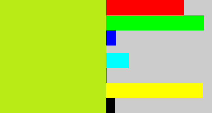 Hex color #b9eb16 - yellowgreen