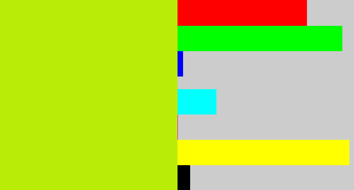 Hex color #b9ed08 - chartreuse