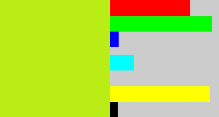 Hex color #b9ed15 - yellowgreen