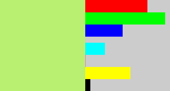 Hex color #b9f071 - pale lime