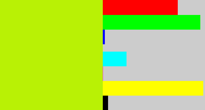 Hex color #b9f105 - chartreuse