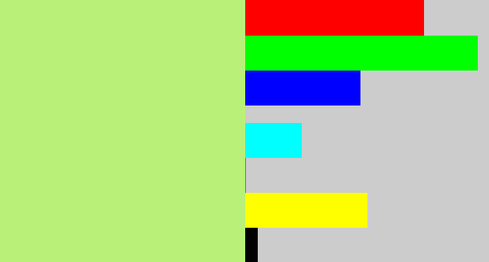 Hex color #b9f178 - pale lime
