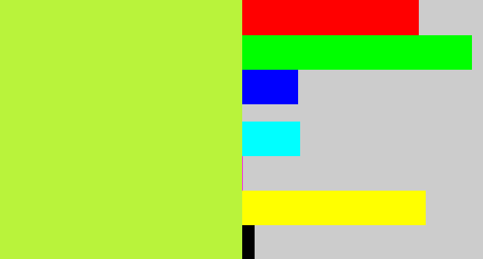 Hex color #b9f33b - yellow green
