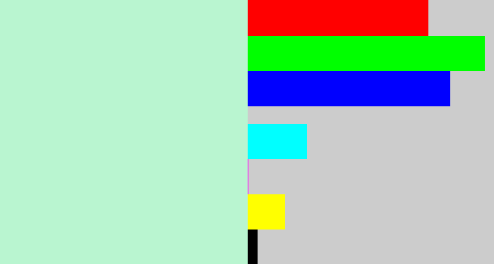Hex color #b9f5d0 - pale turquoise