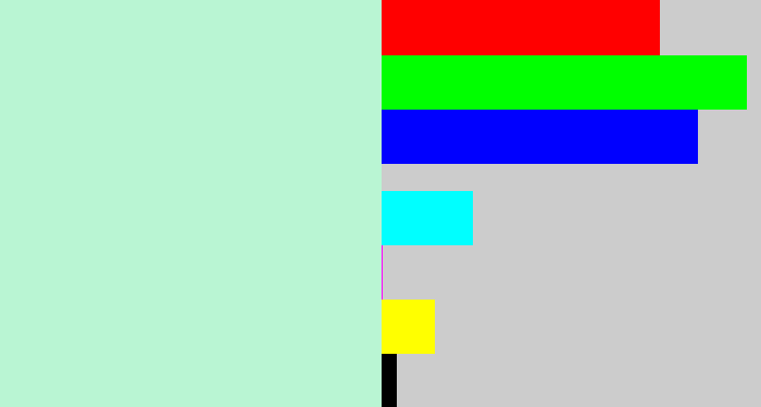 Hex color #b9f5d3 - pale turquoise