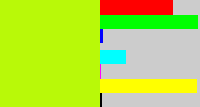 Hex color #b9f908 - yellowgreen