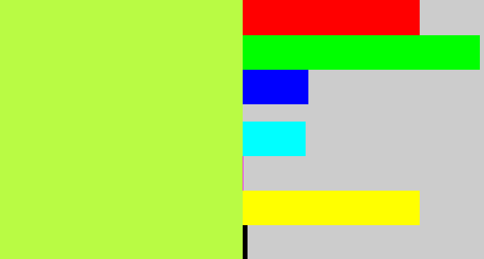 Hex color #b9fb44 - yellow/green