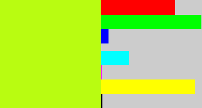 Hex color #b9fc11 - yellowgreen