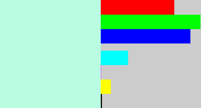 Hex color #b9fce2 - pale aqua