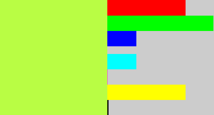 Hex color #b9fd44 - yellow/green