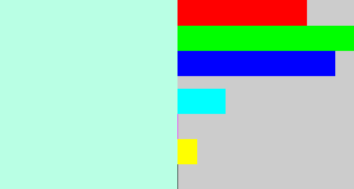 Hex color #b9ffe4 - pale aqua