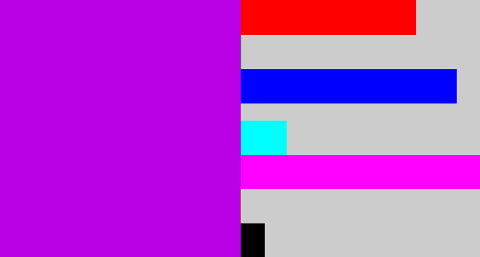 Hex color #ba00e5 - vibrant purple