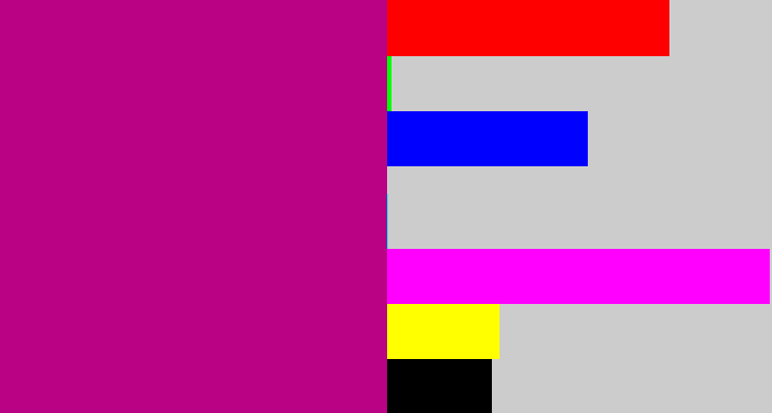 Hex color #ba0284 - magenta