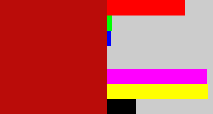 Hex color #ba0c09 - darkish red