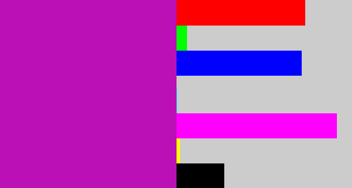 Hex color #ba10b6 - barney