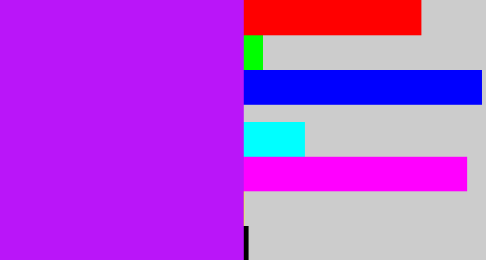 Hex color #ba15f9 - neon purple