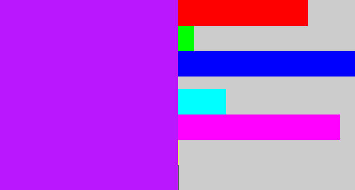 Hex color #ba17ff - neon purple