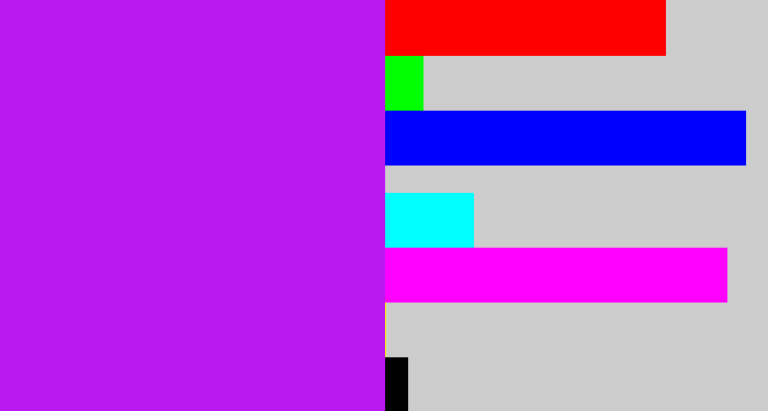 Hex color #ba1af0 - neon purple