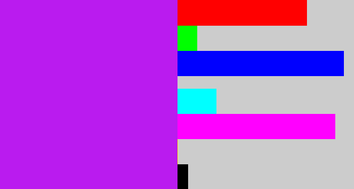 Hex color #ba1bef - neon purple