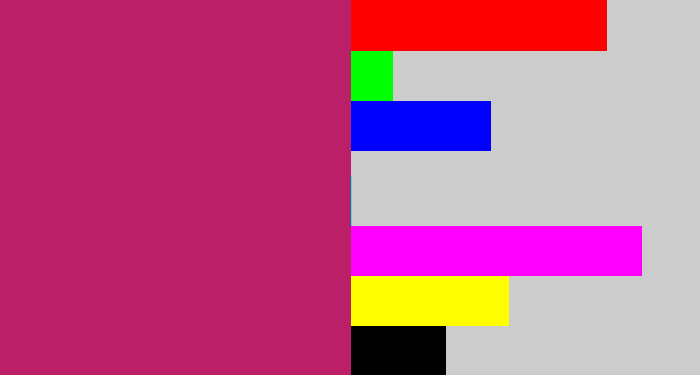 Hex color #ba1f67 - deep pink