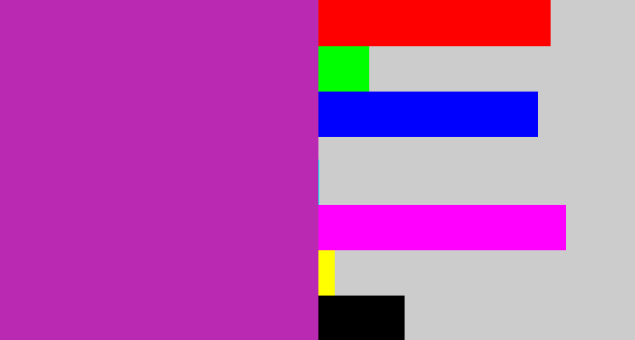 Hex color #ba29b1 - barney