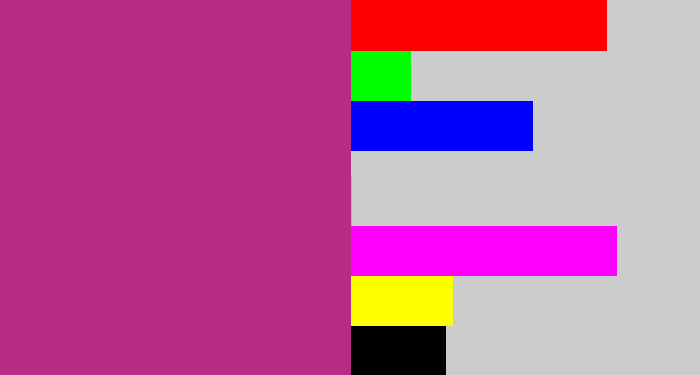 Hex color #ba2c84 - dark pink