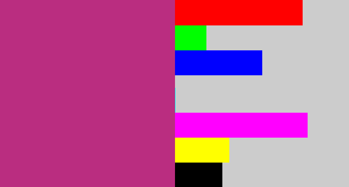 Hex color #ba2d80 - dark pink