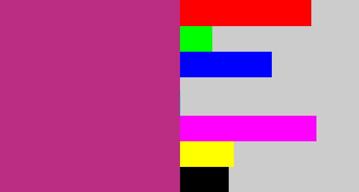 Hex color #ba2d82 - dark pink