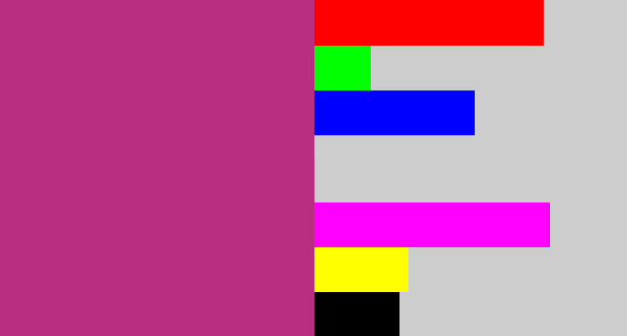 Hex color #ba2e82 - dark pink