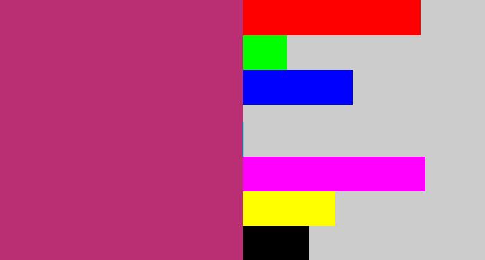 Hex color #ba2f74 - dark pink