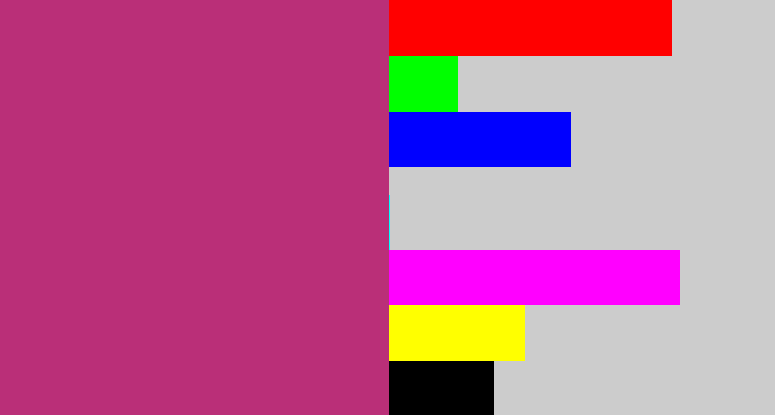 Hex color #ba2f78 - dark pink