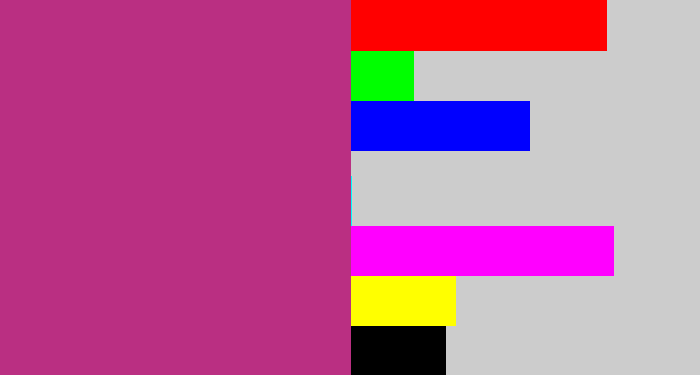 Hex color #ba2f82 - dark pink