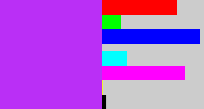 Hex color #ba2ff6 - electric purple