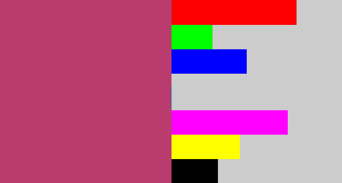 Hex color #ba3c6f - dark pink