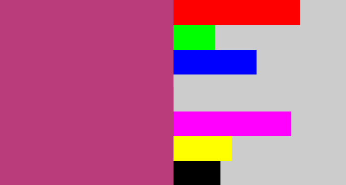 Hex color #ba3c7a - dark pink