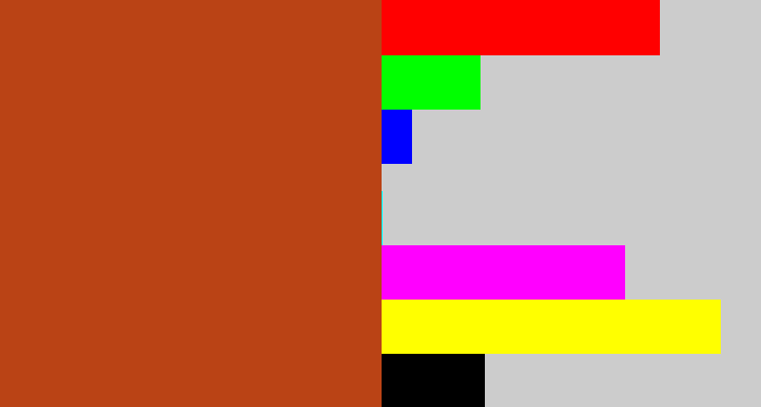 Hex color #ba4315 - brick orange
