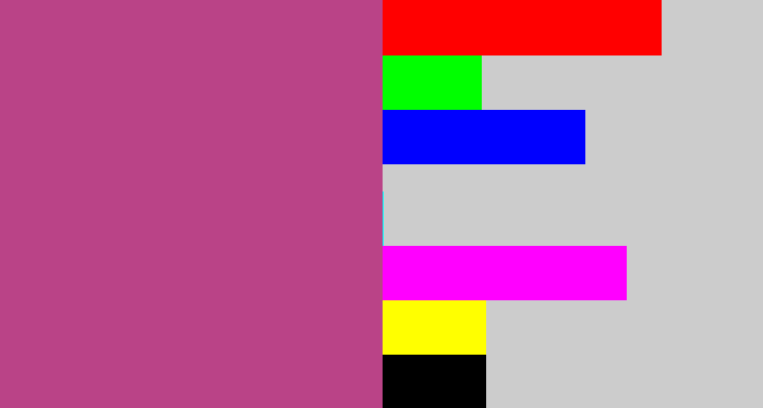 Hex color #ba4387 - dark pink