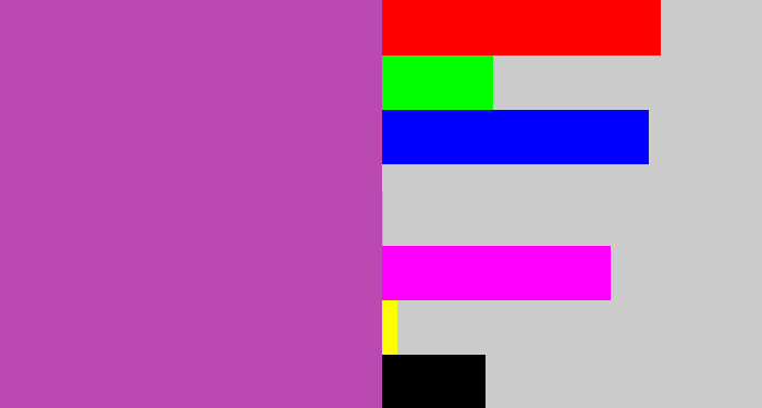Hex color #ba4ab2 - pinky purple