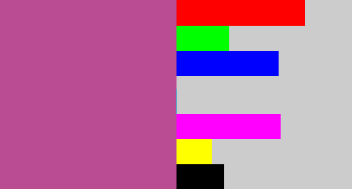 Hex color #ba4c94 - ugly purple