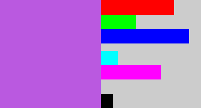 Hex color #ba59e0 - lightish purple