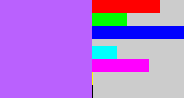 Hex color #ba61fe - bright lavender