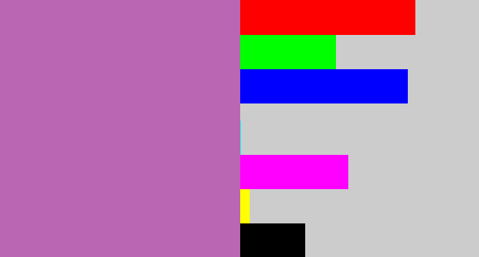 Hex color #ba66b2 - soft purple
