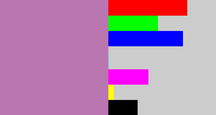 Hex color #ba76b1 - soft purple