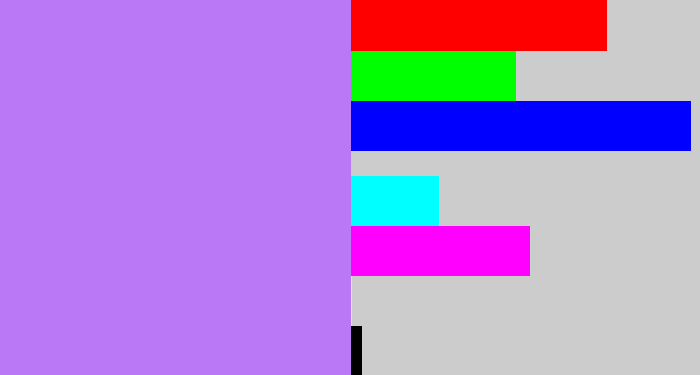 Hex color #ba78f7 - light purple